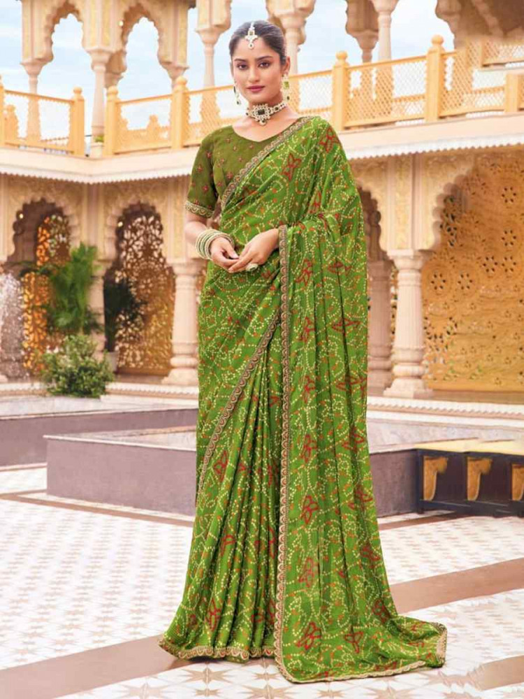 Multi Georgette Printed Festival Casual Contemporary Saree