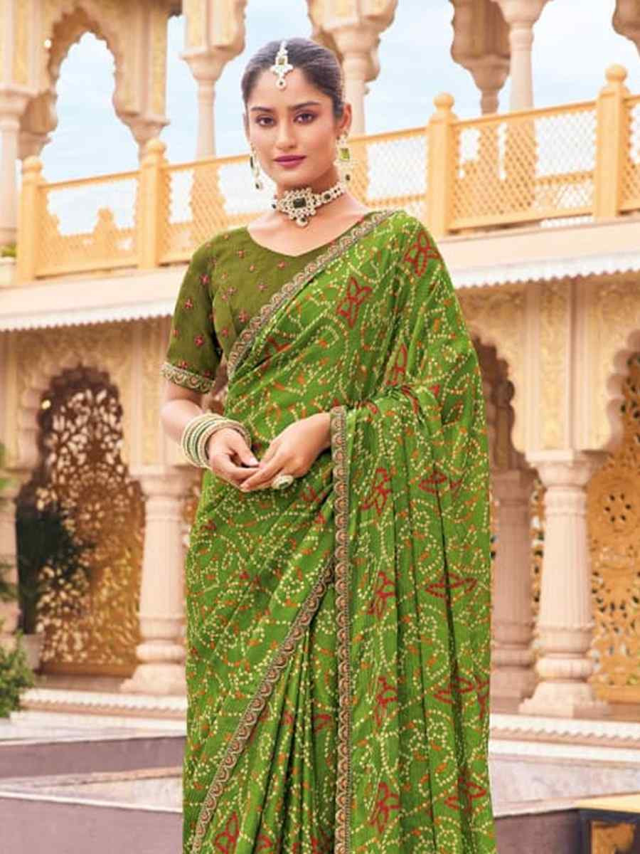 Multi Georgette Printed Festival Casual Contemporary Saree