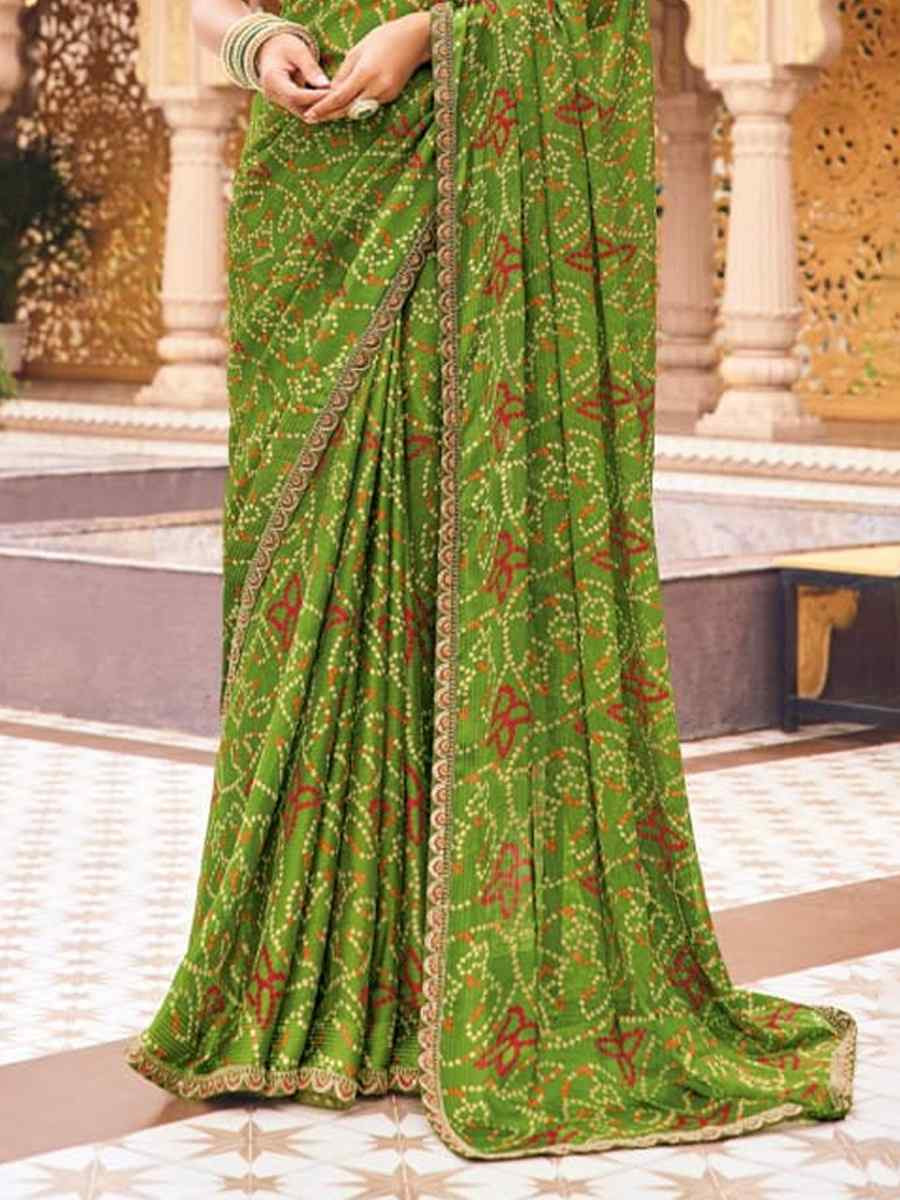 Multi Georgette Printed Festival Casual Contemporary Saree