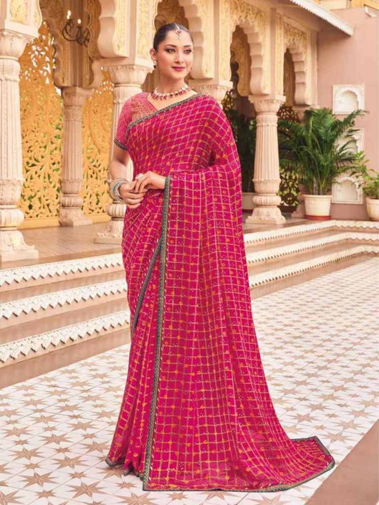 Multi Georgette Printed Festival Casual Contemporary Saree