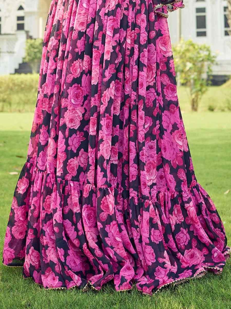 Multi Georgette Printed Festival Casual Gown