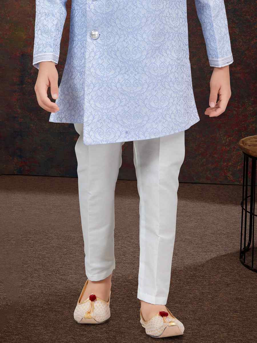 Multi Jacquard Embroidered Festival Wedding Kurta Pyjama Boys Wear