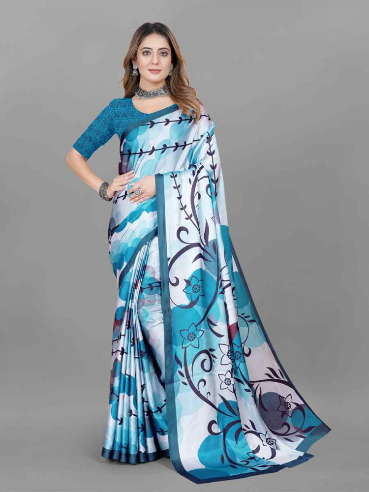 Multi Japan Crape Printed Festival Wedding Heavy Border Saree