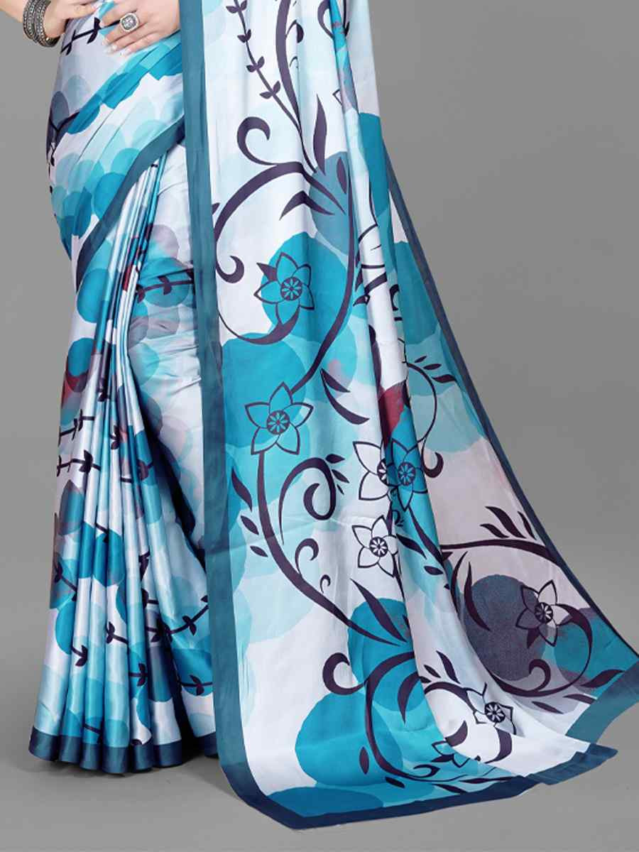 Multi Japan Crape Printed Festival Wedding Heavy Border Saree