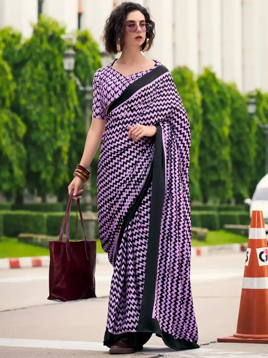 Multi Japan Satin Printed Festival Casual Contemporary Saree