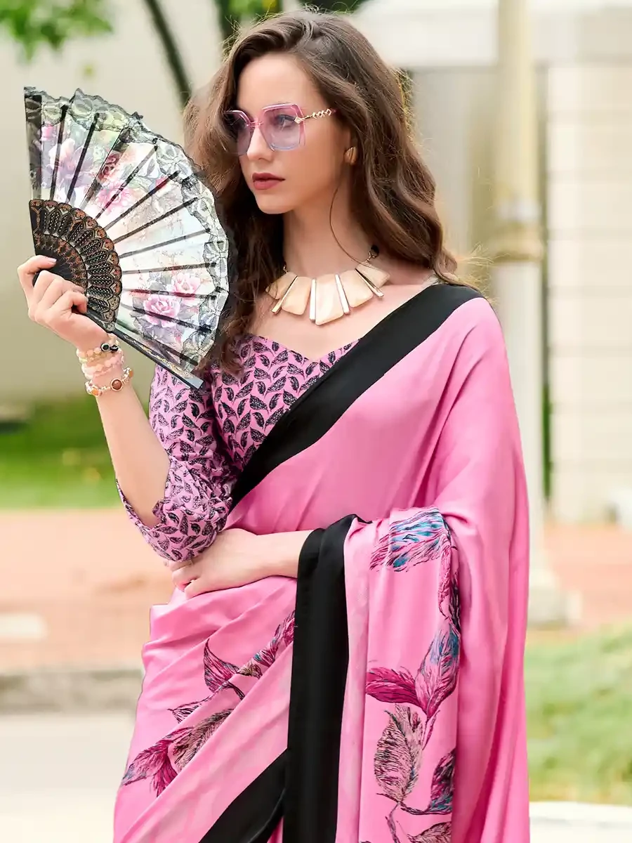 Multi Japan Satin Printed Festival Casual Contemporary Saree