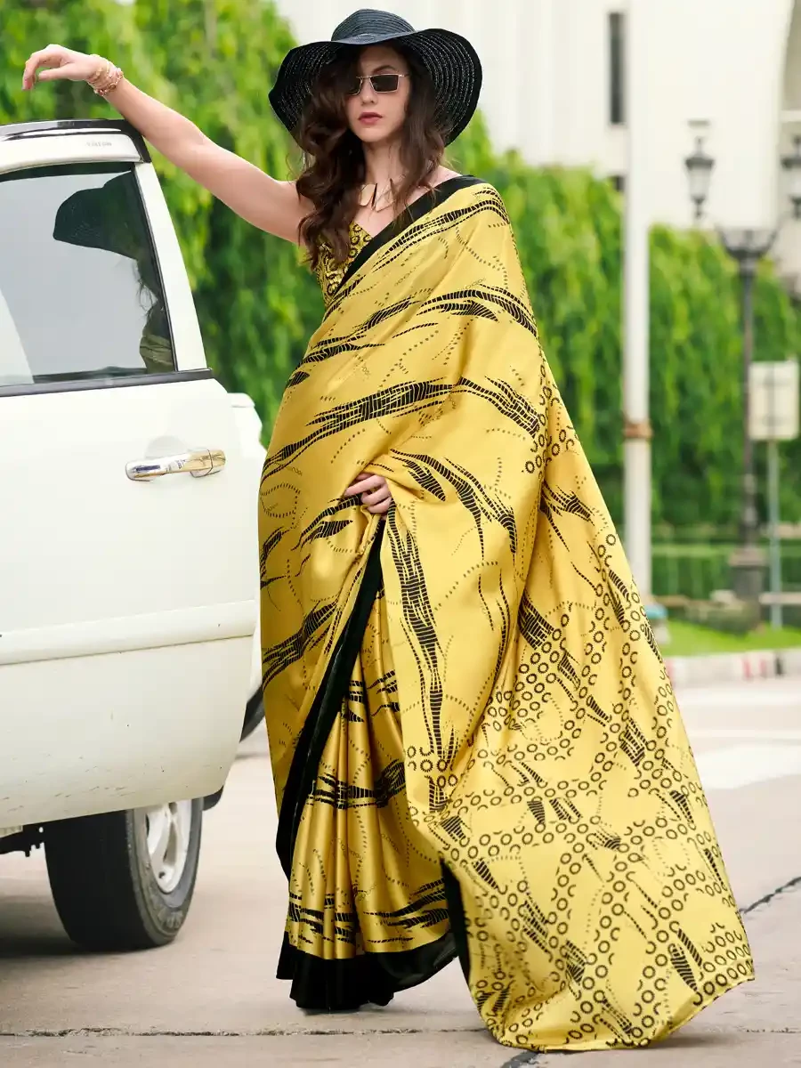 Multi Japan Satin Printed Festival Casual Contemporary Saree