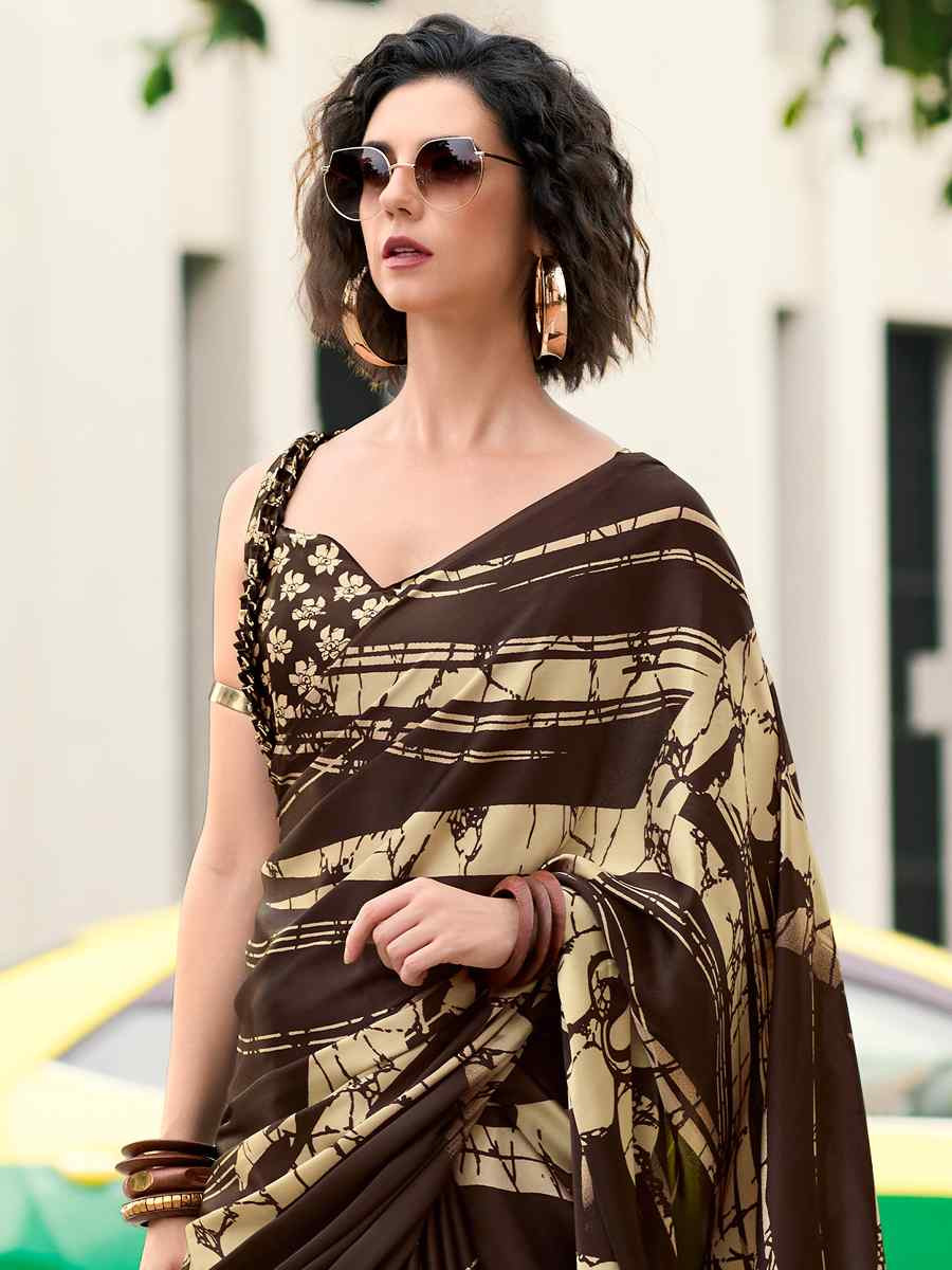 Multi Japan Satin Printed Festival Casual Contemporary Saree