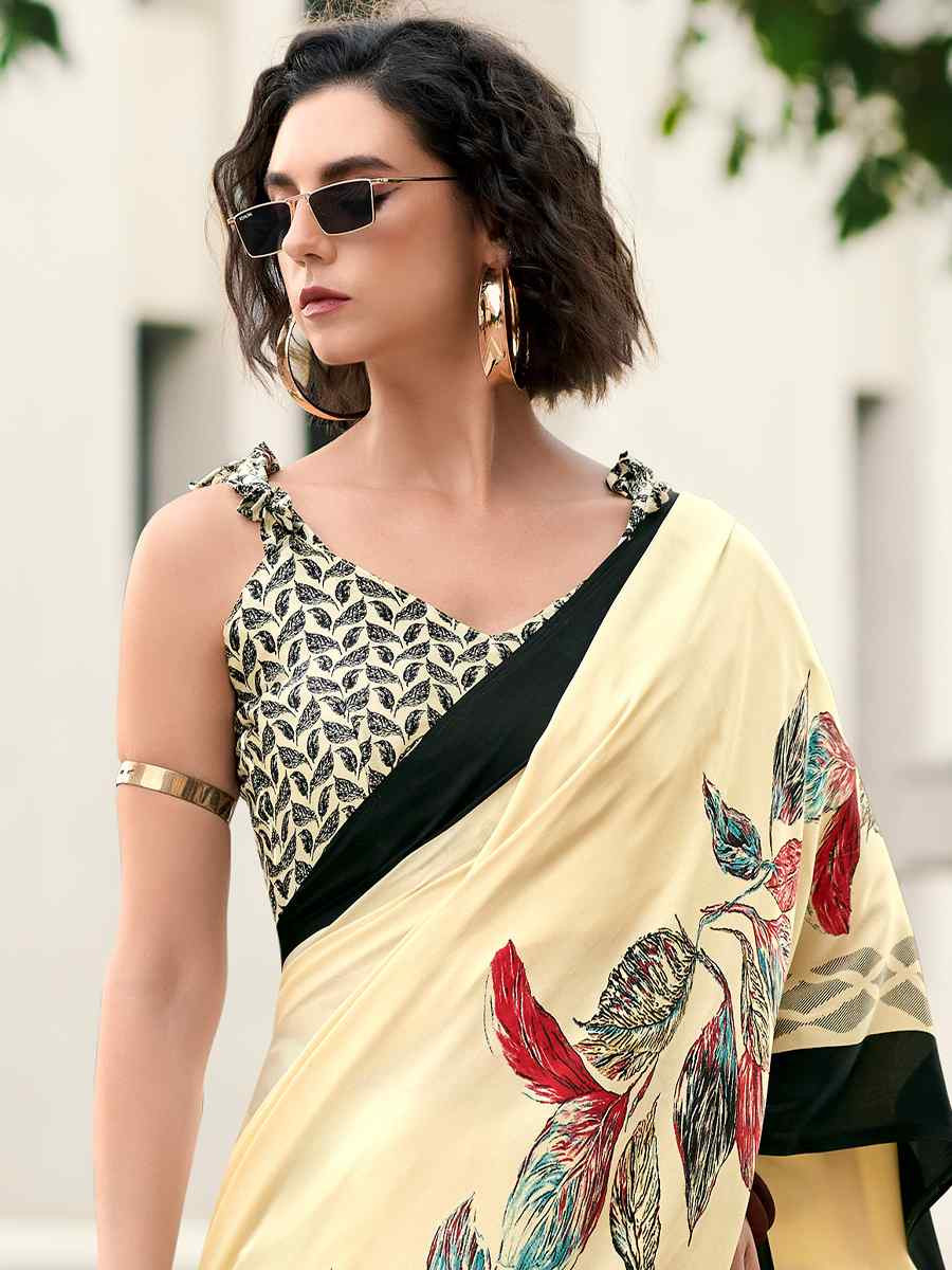 Multi Japan Satin Printed Festival Casual Contemporary Saree