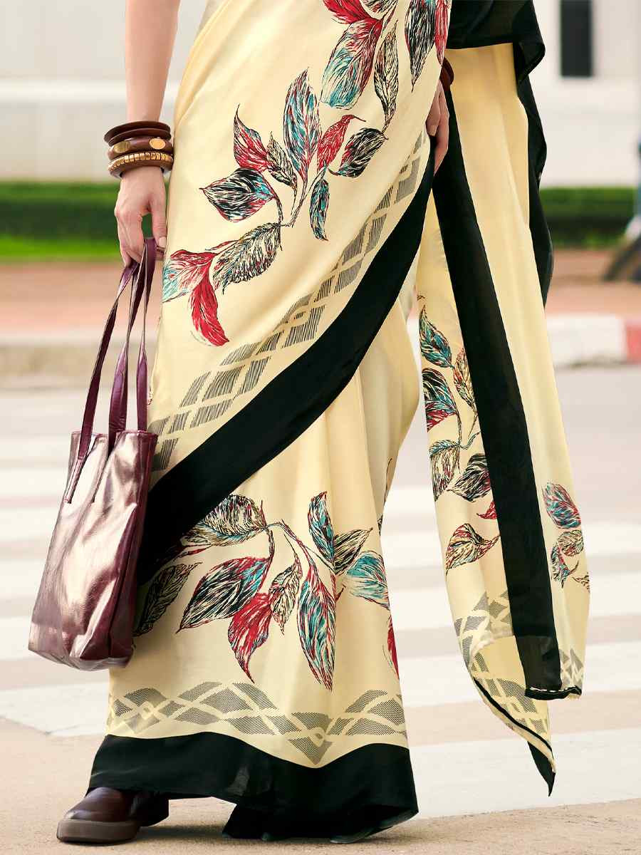 Multi Japan Satin Printed Festival Casual Contemporary Saree