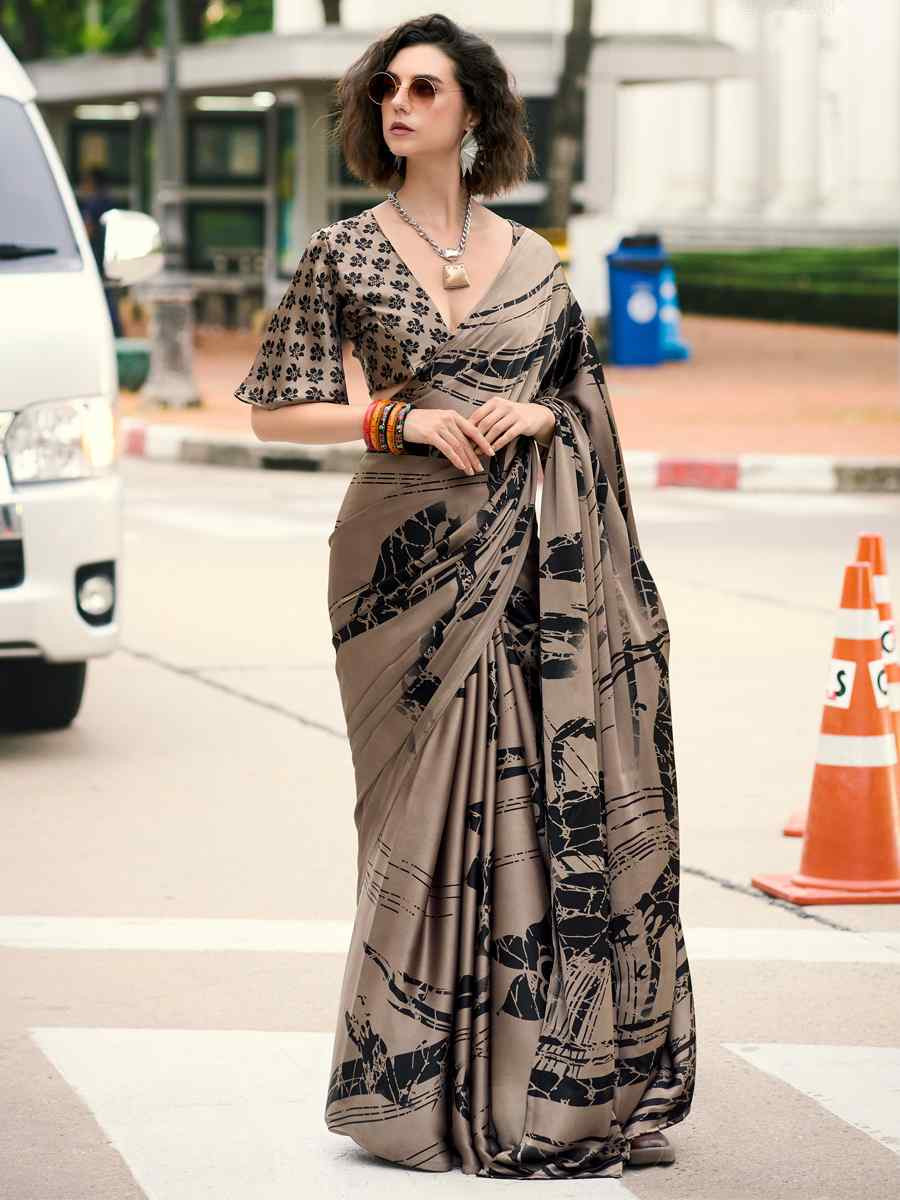 Multi Japan Satin Printed Festival Casual Contemporary Saree