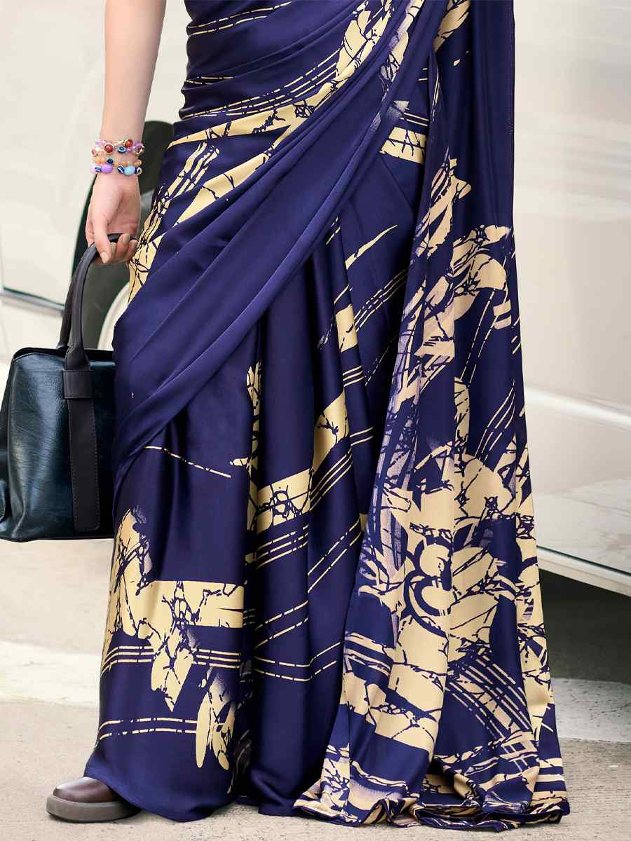 Multi Japan Satin Printed Festival Casual Contemporary Saree