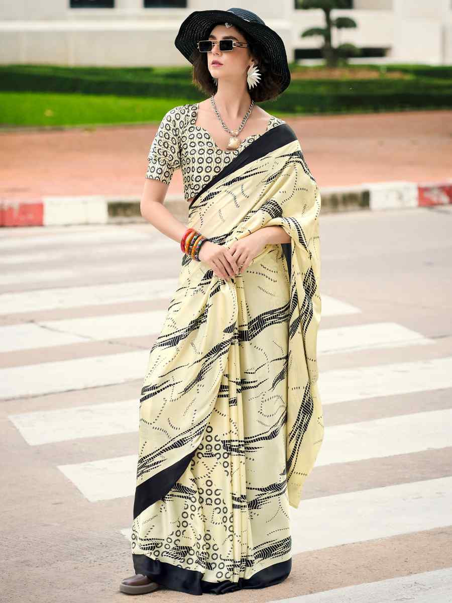 Multi Japan Satin Printed Festival Casual Contemporary Saree