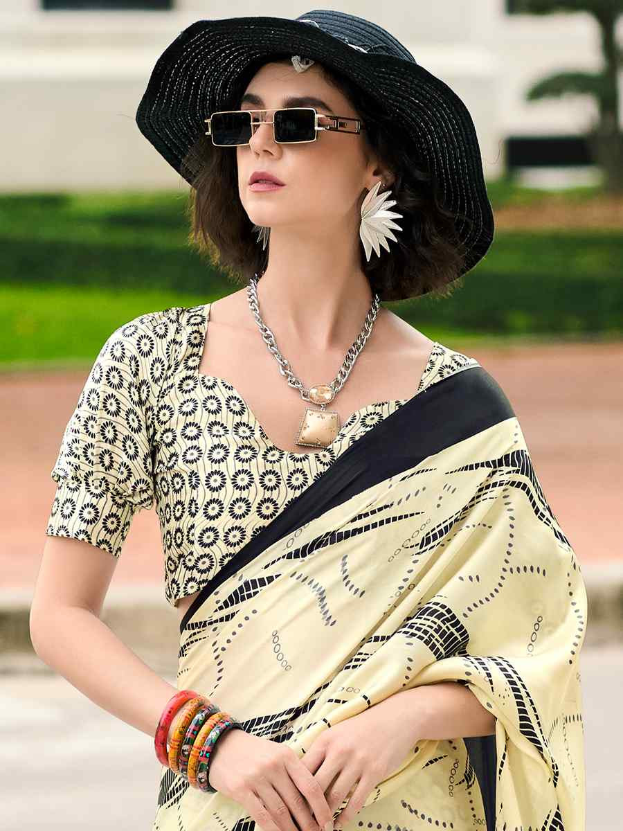 Multi Japan Satin Printed Festival Casual Contemporary Saree