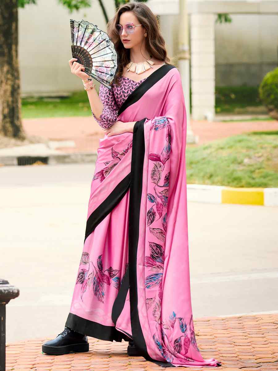 Multi Japan Satin Printed Festival Casual Contemporary Saree