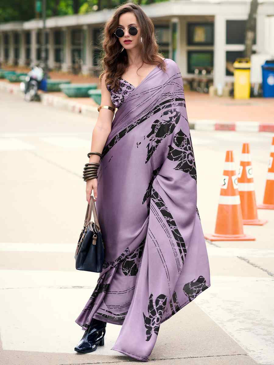 Multi Japan Satin Printed Festival Casual Contemporary Saree