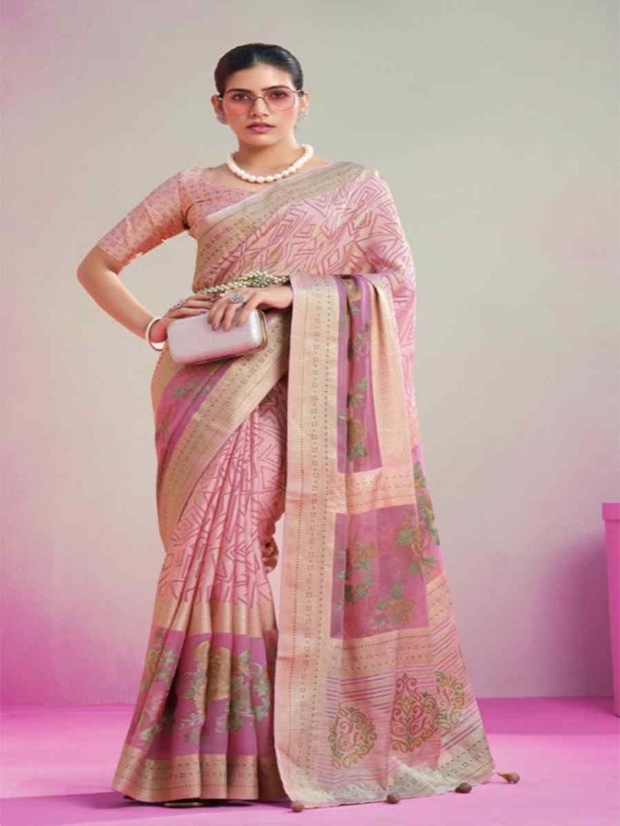 Multi Lux Pv Georgette Handwoven Festival Wedding Heavy Border Saree