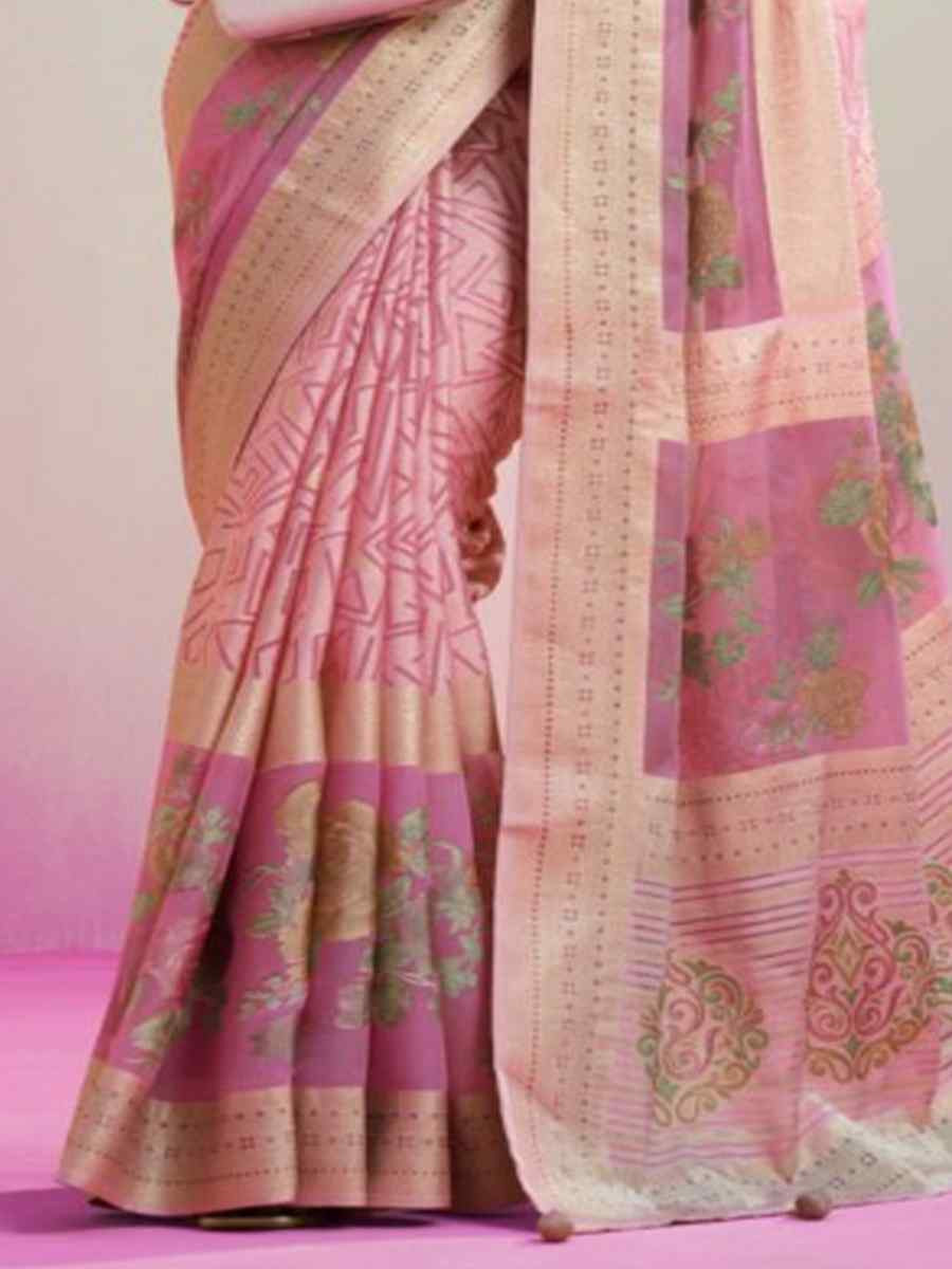 Multi Lux Pv Georgette Handwoven Festival Wedding Heavy Border Saree