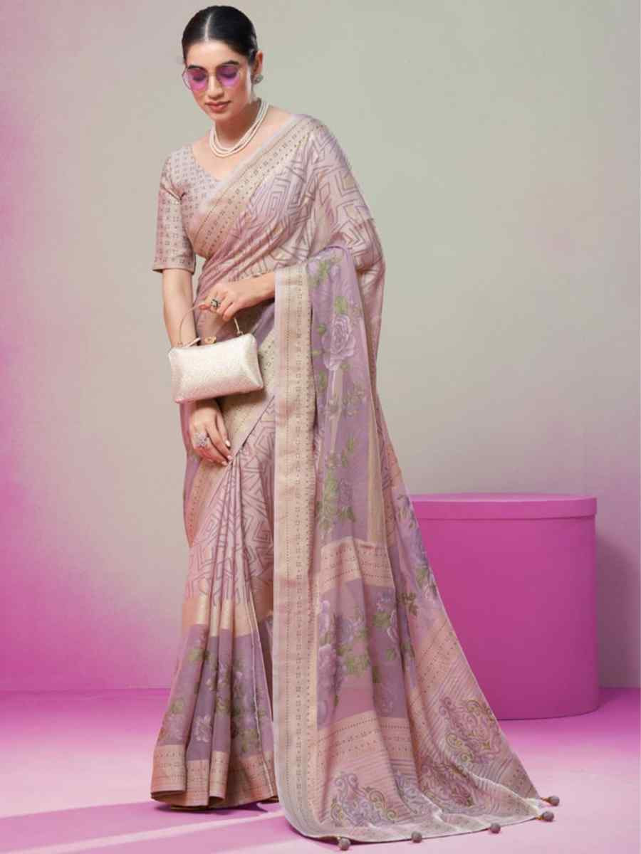 Multi Lux Pv Georgette Handwoven Festival Wedding Heavy Border Saree