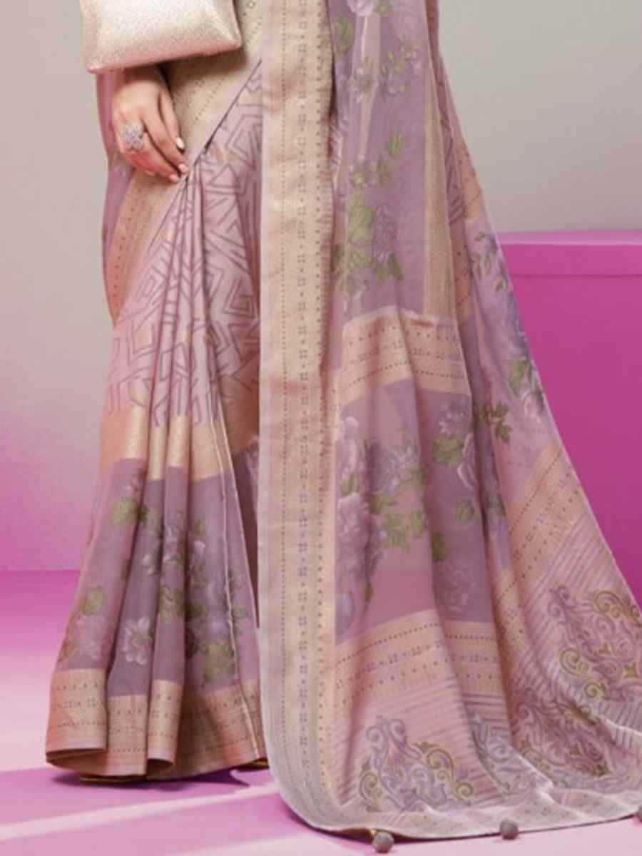 Multi Lux Pv Georgette Handwoven Festival Wedding Heavy Border Saree