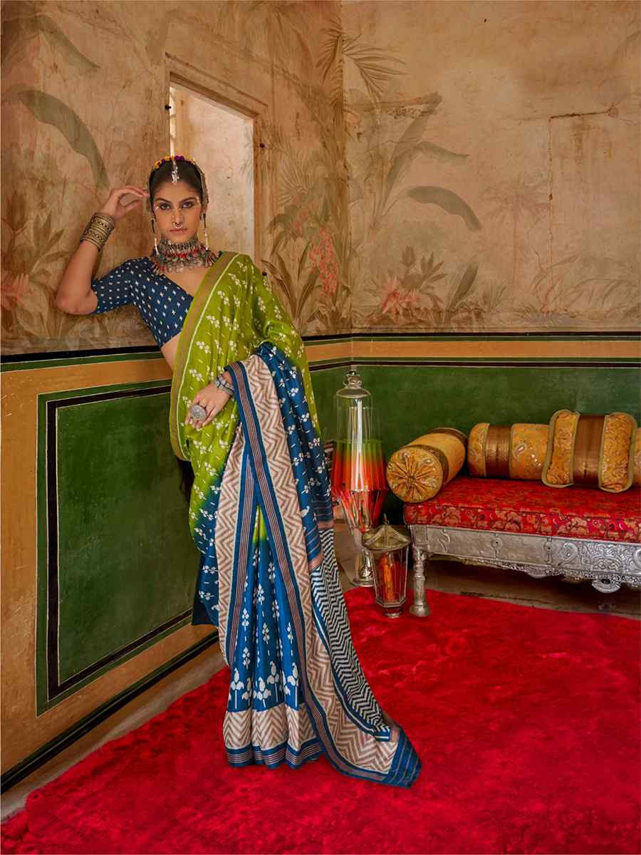 Multi Mercerized Sigma Silk Printed Festival Casual Contemporary Saree