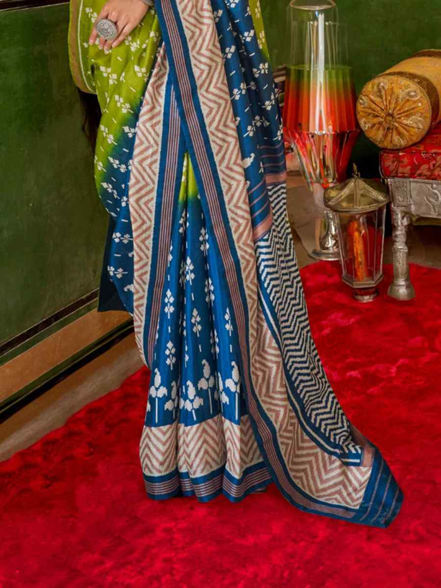 Multi Mercerized Sigma Silk Printed Festival Casual Contemporary Saree