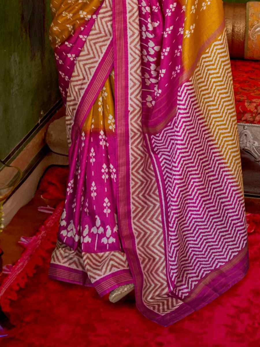 Multi Mercerized Sigma Silk Printed Festival Casual Contemporary Saree