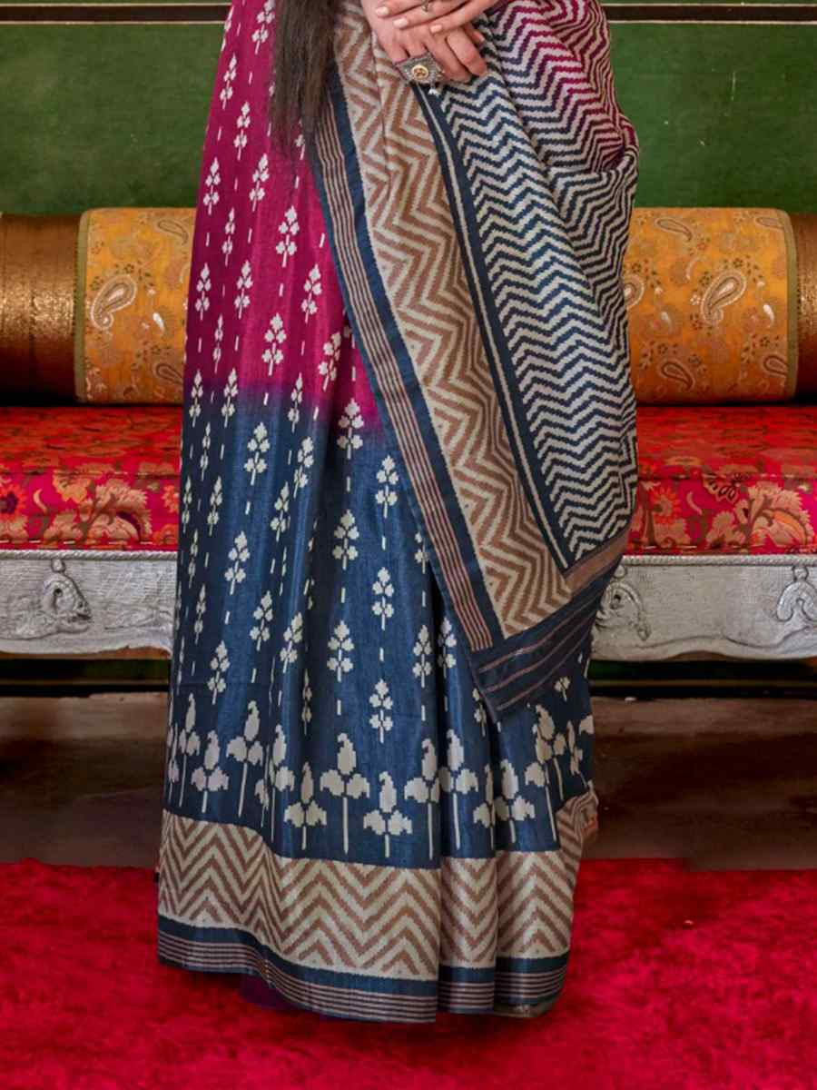 Multi Mercerized Sigma Silk Printed Festival Casual Contemporary Saree