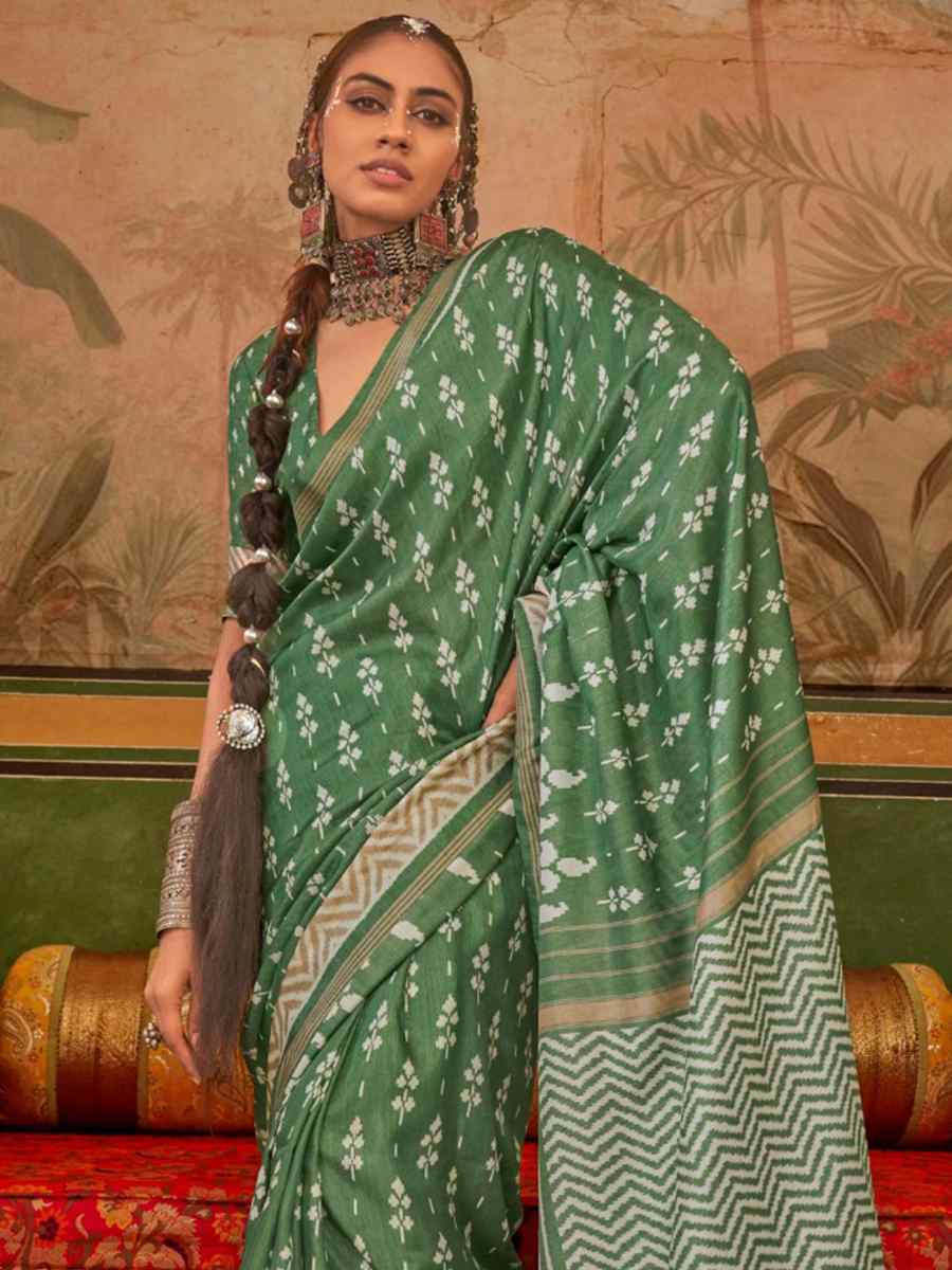 Multi Mercerized Sigma Silk Printed Festival Casual Contemporary Saree