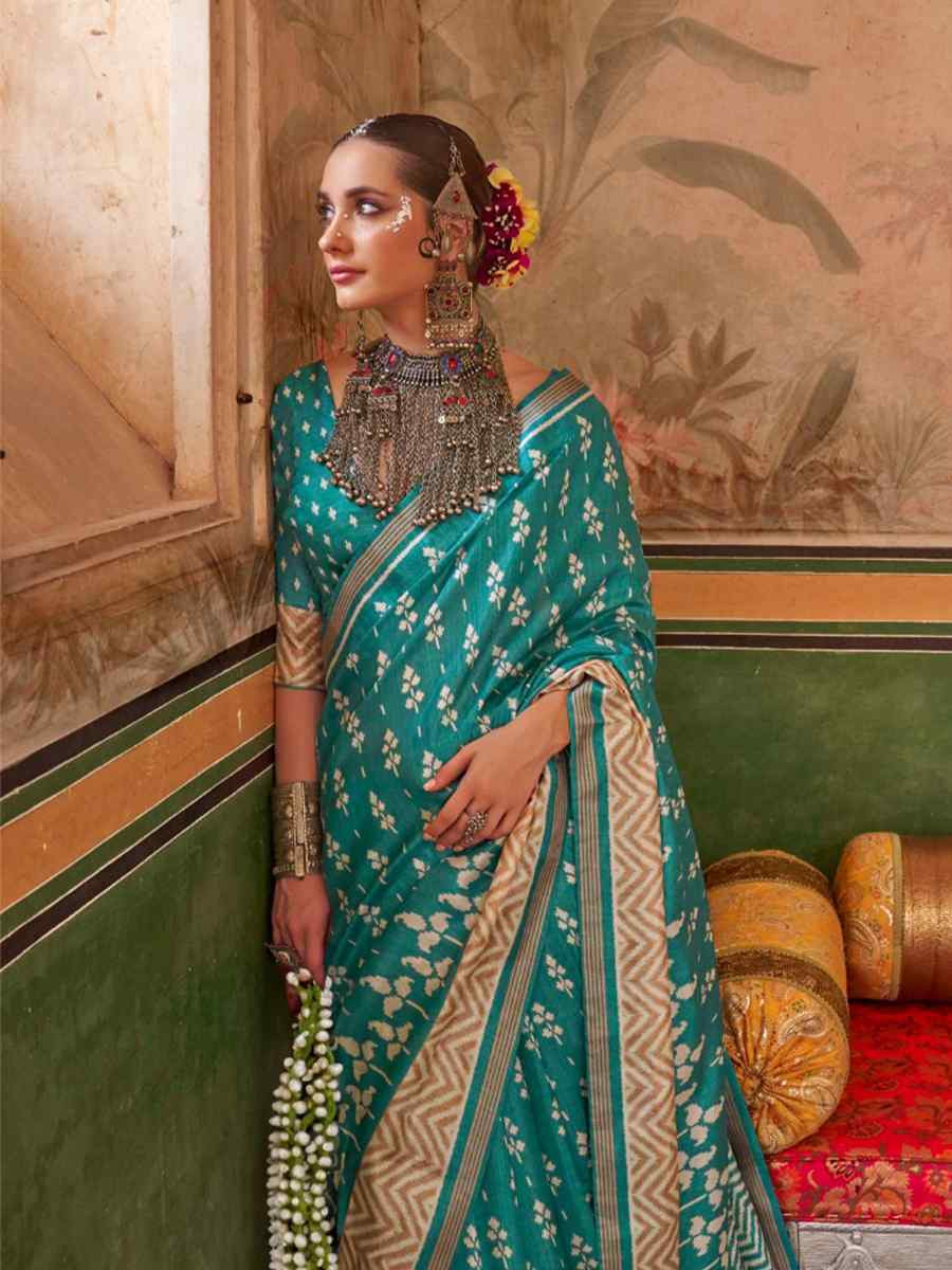 Multi Mercerized Sigma Silk Printed Festival Casual Contemporary Saree