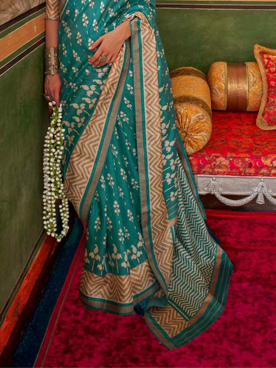 Multi Mercerized Sigma Silk Printed Festival Casual Contemporary Saree