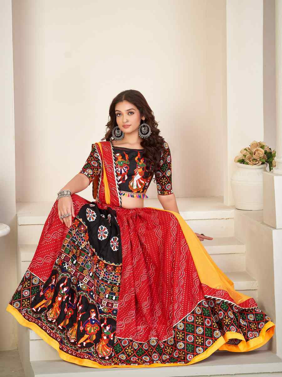 Multi Mono Silk Embroidered Festival Mehendi Traditional Lehenga Choli