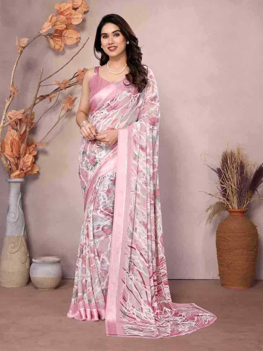 Multi Moss Silk Printed Festival Casual Contemporary Saree