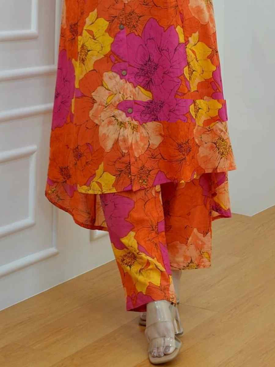 Multi Muslin Printed Festival Casual Kurti