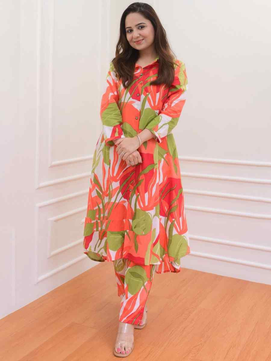 Multi Muslin Printed Festival Casual Kurti