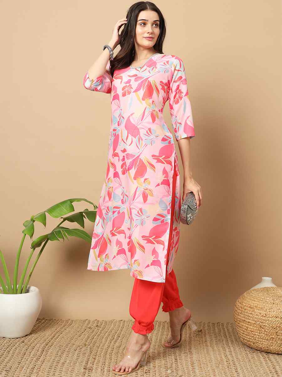 Multi Muslin Printed Festival Casual Ready Pant Salwar Kameez