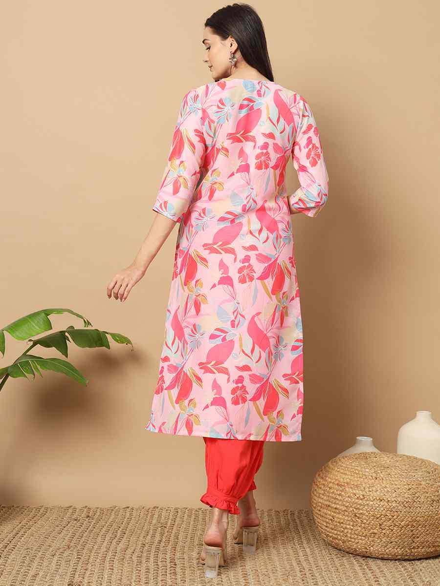 Multi Muslin Printed Festival Casual Ready Pant Salwar Kameez