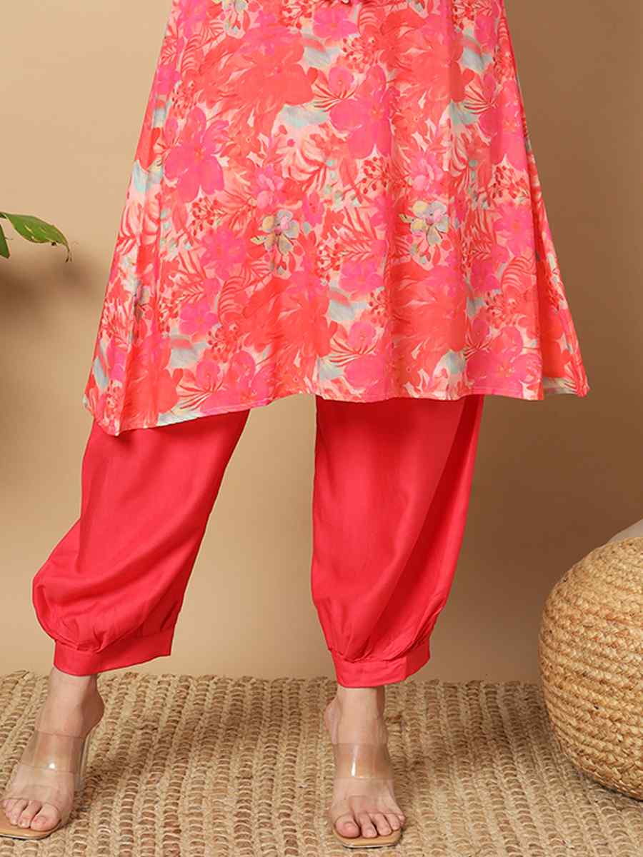 Multi Muslin Printed Festival Casual Ready Pant Salwar Kameez