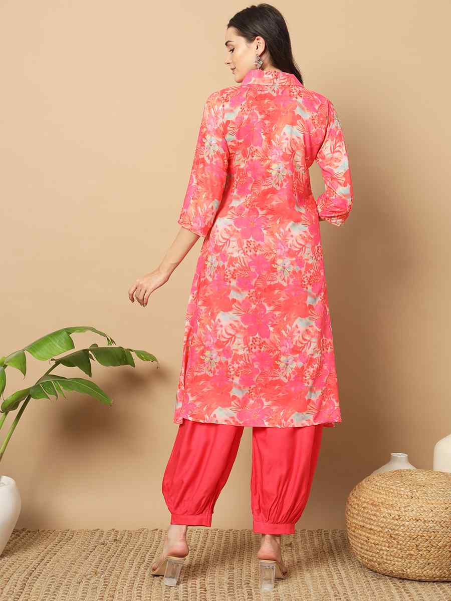 Multi Muslin Printed Festival Casual Ready Pant Salwar Kameez