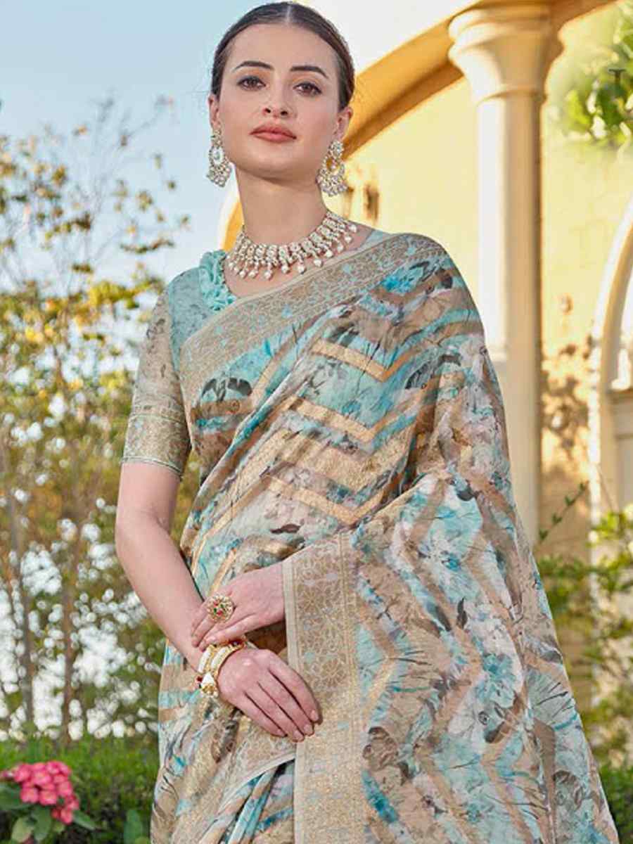 Multi Organza Handwoven Festival Wedding Heavy Border Saree