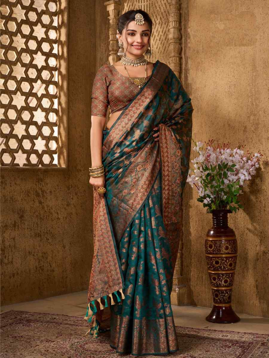 Multi Organza Handwoven Festival Wedding Heavy Border Saree