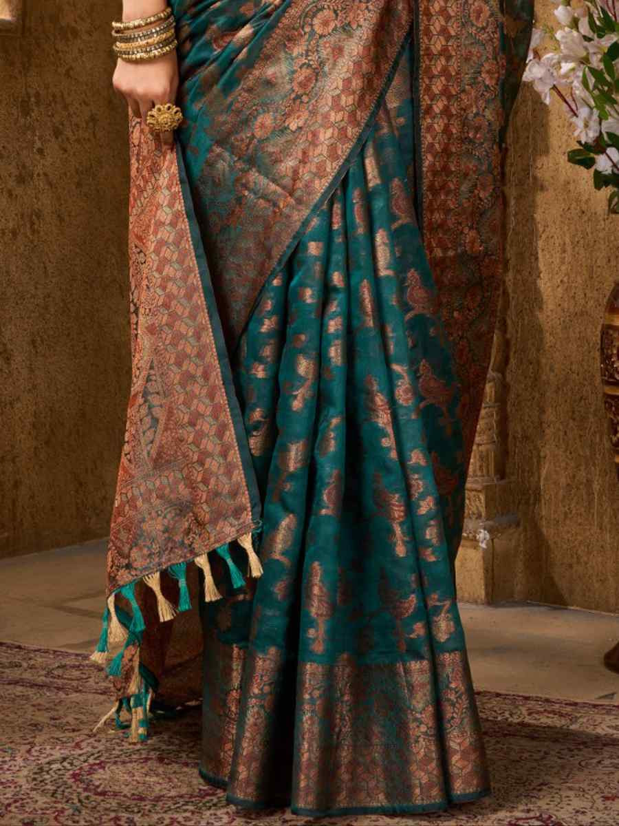 Multi Organza Handwoven Festival Wedding Heavy Border Saree