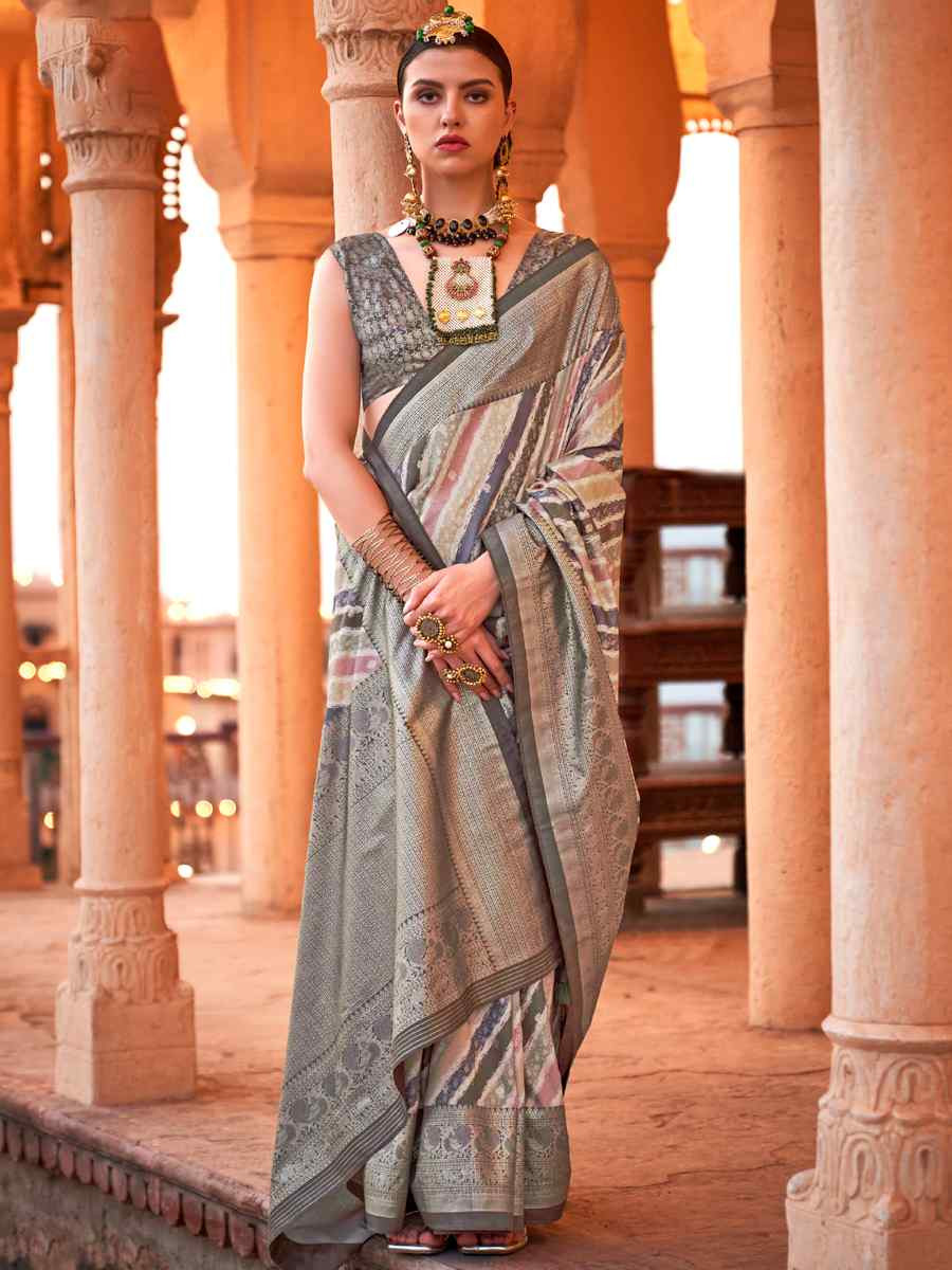 Multi Poly Viscose Silk Handwoven Festival Wedding Heavy Border Saree