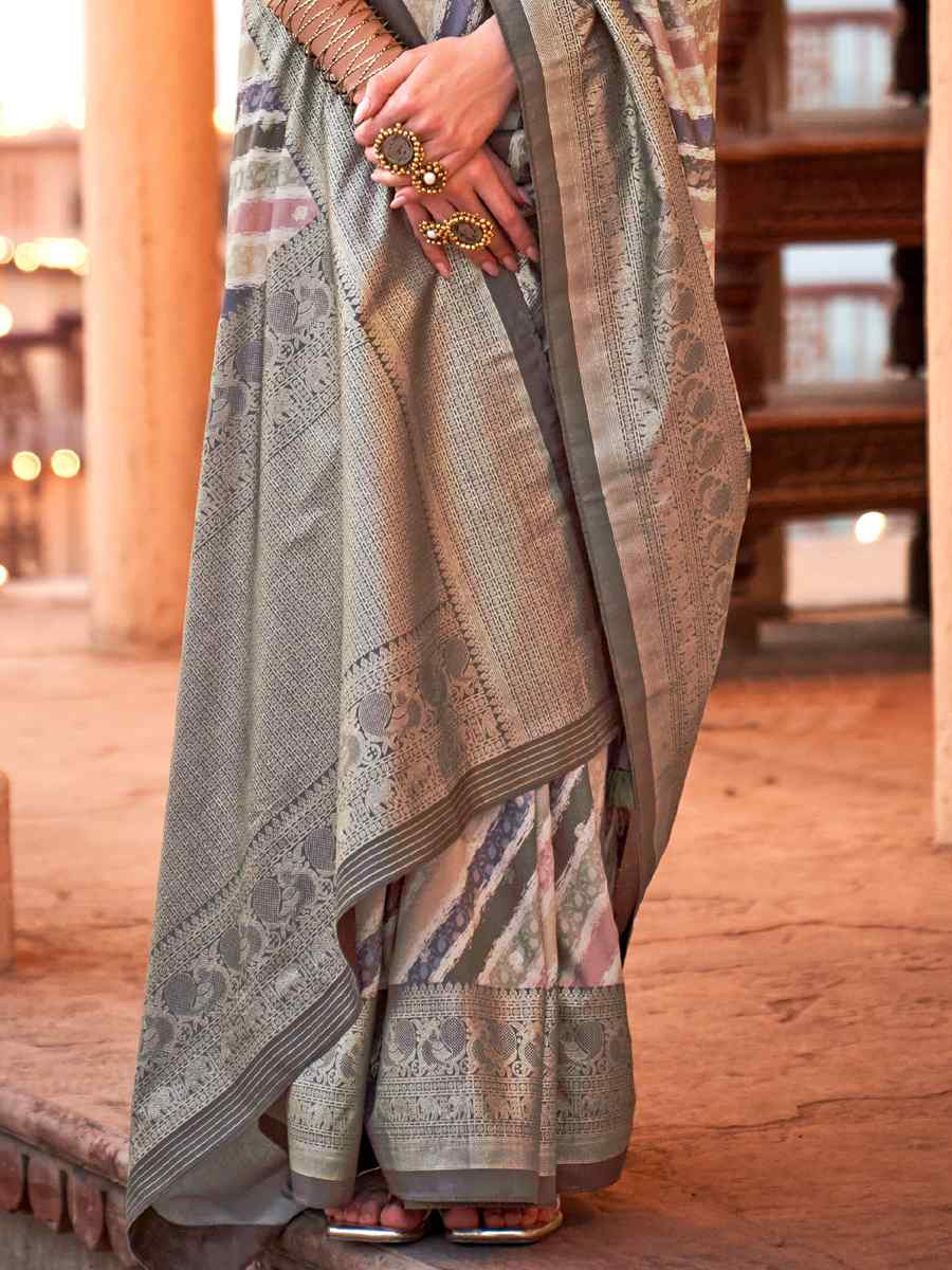 Multi Poly Viscose Silk Handwoven Festival Wedding Heavy Border Saree