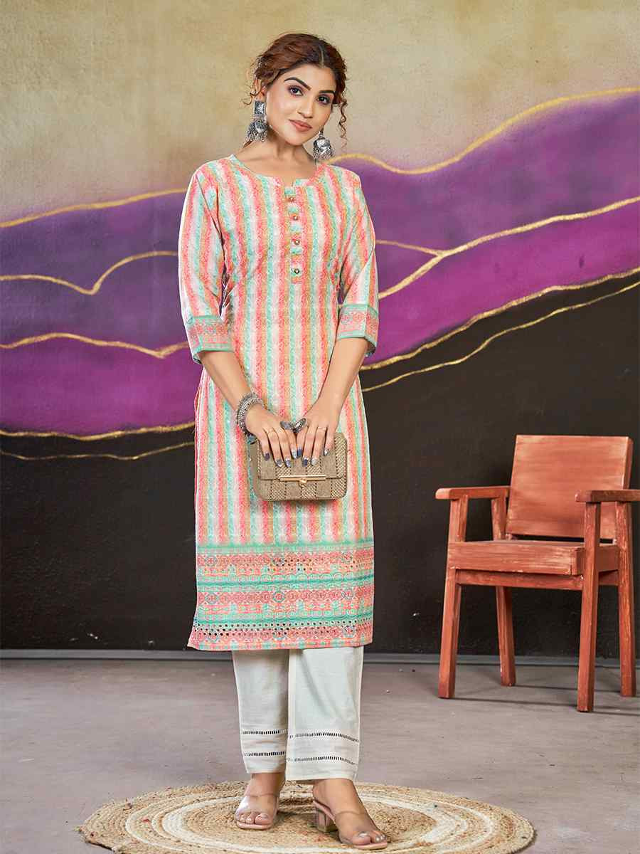 Multi Polycotton Printed Festival Casual Kurti