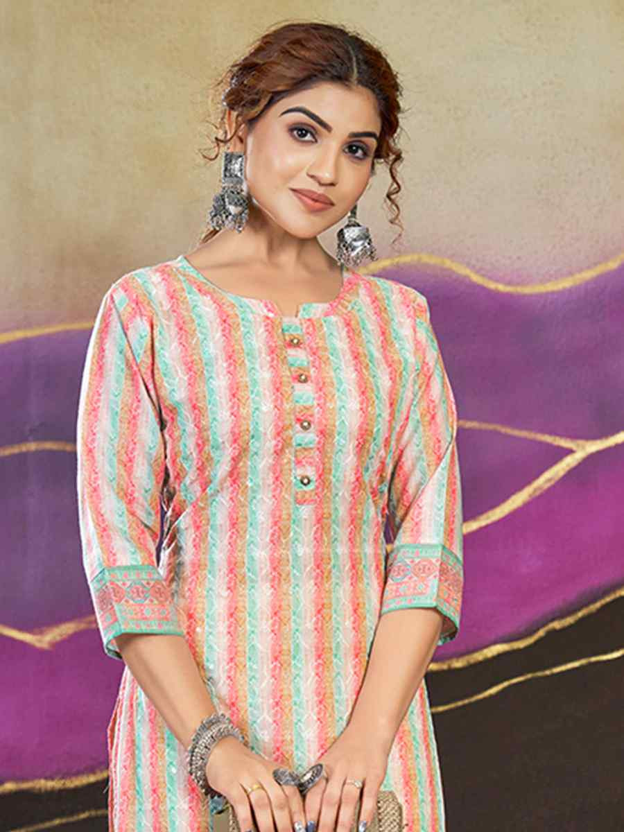 Multi Polycotton Printed Festival Casual Kurti