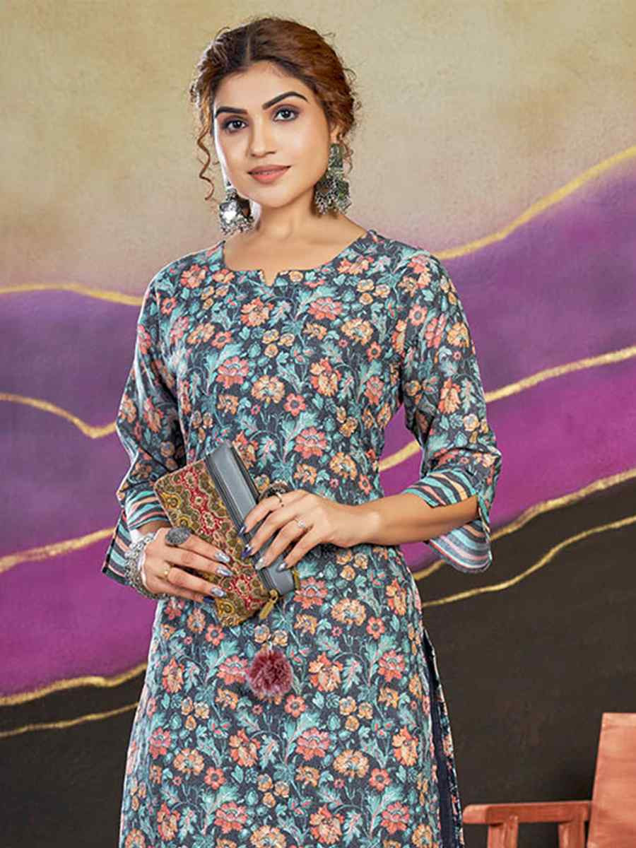 Multi Polycotton Printed Festival Casual Kurti