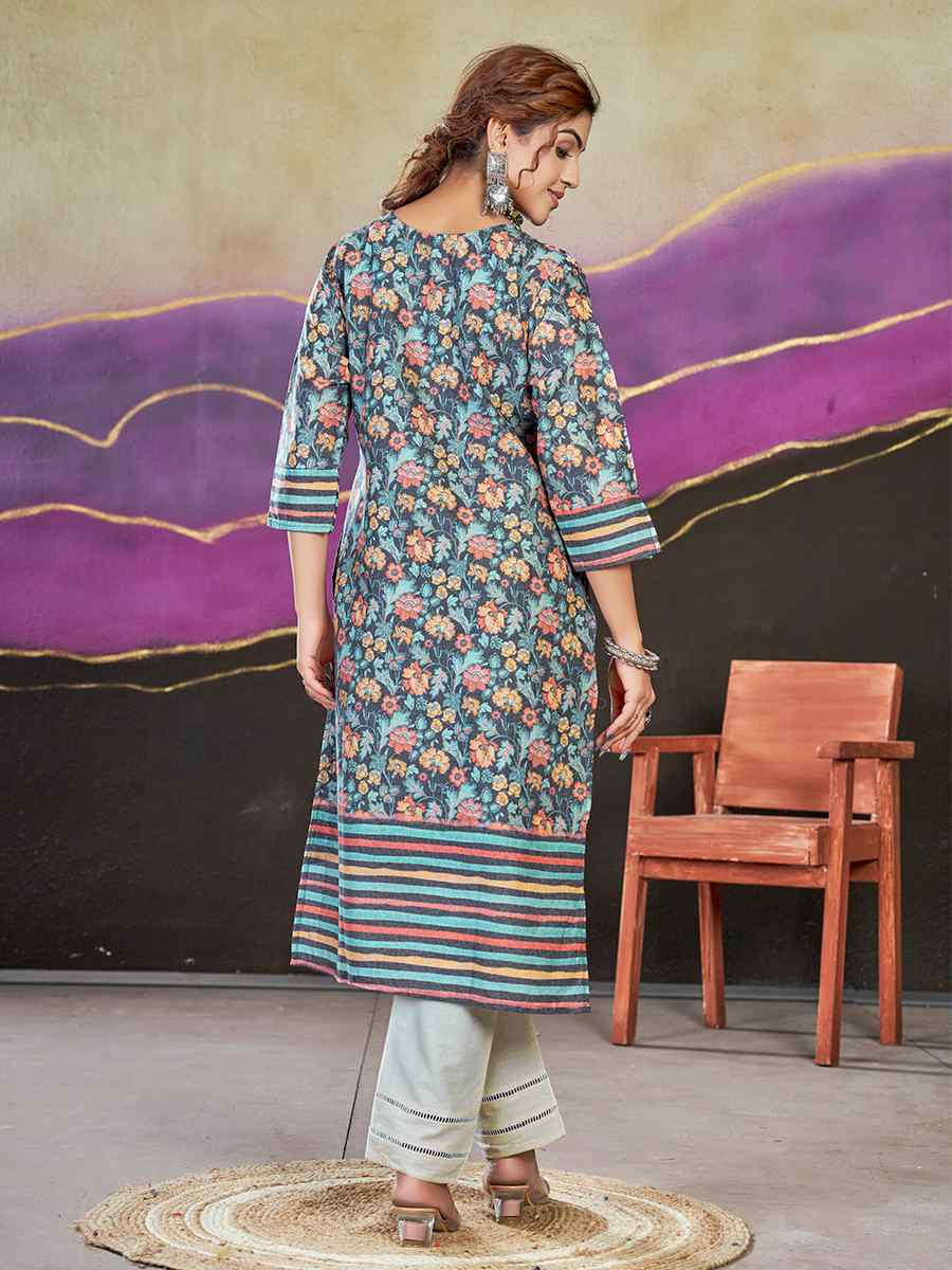 Multi Polycotton Printed Festival Casual Kurti