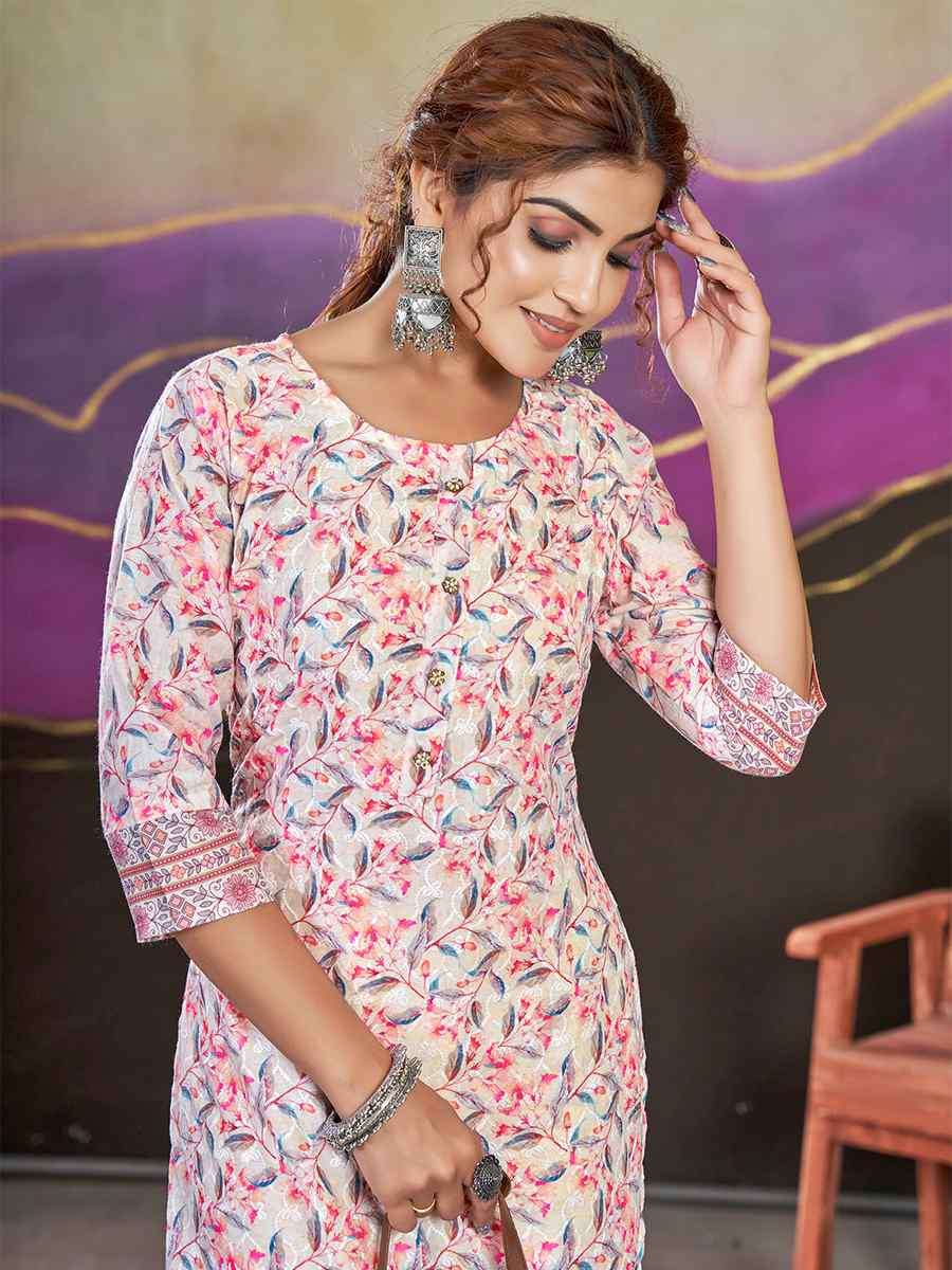 Multi Polycotton Printed Festival Casual Kurti