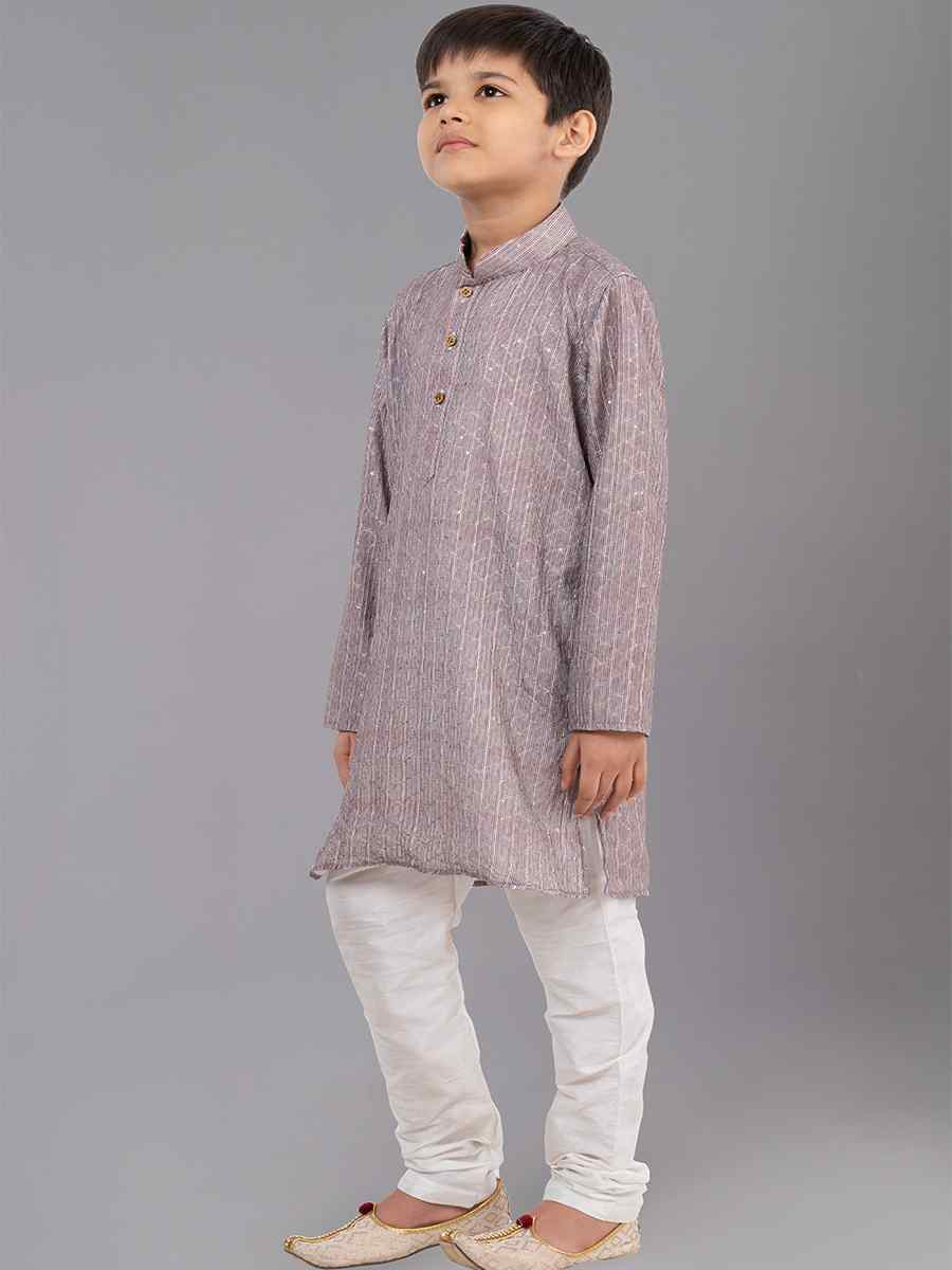 Multi Polyester Mono Embroidered Festival Traditional Kurta Pyjama Boys Wear